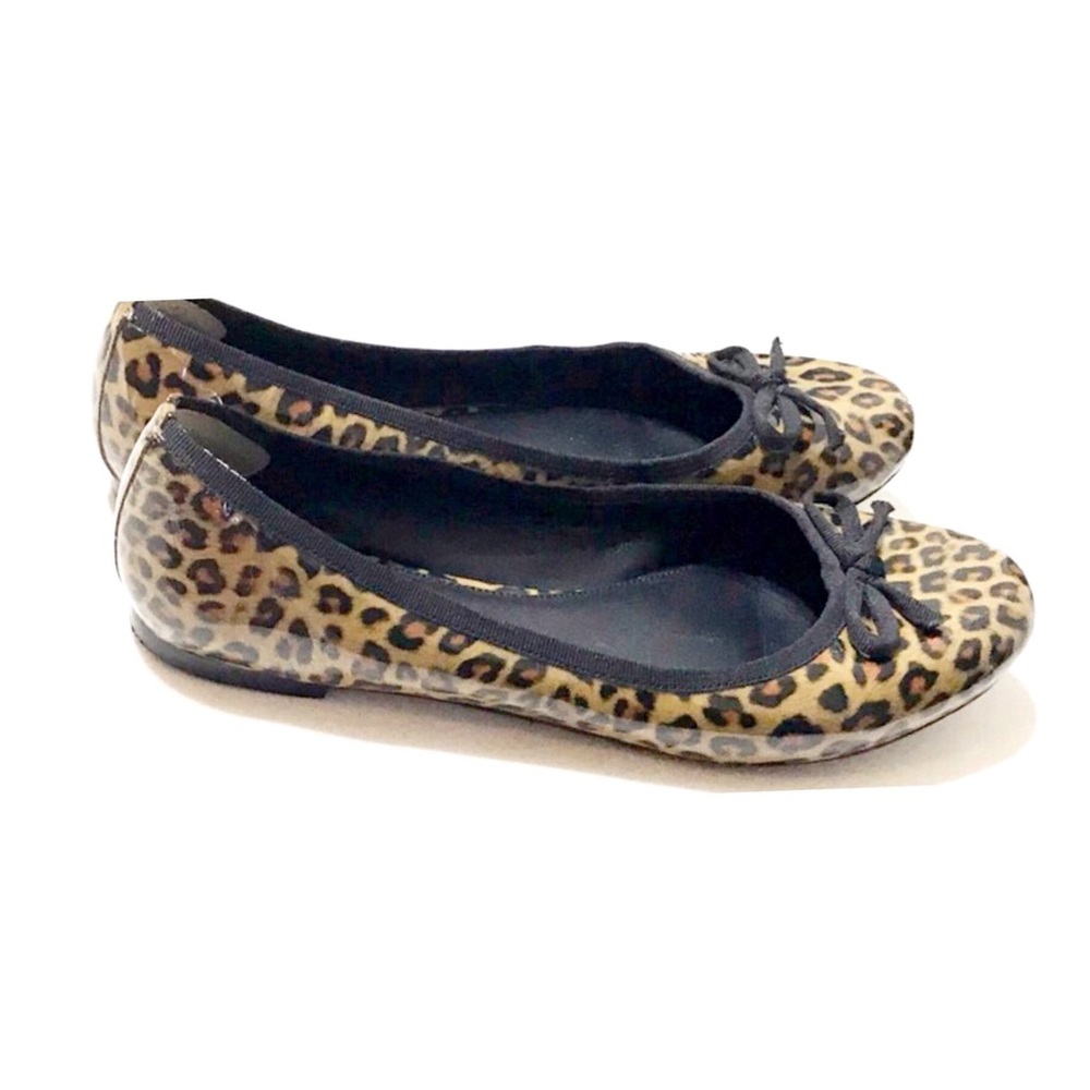 SAKS FIFTH AVENUE LEOPARD LEATHER FLARS - Picture 3 of 4